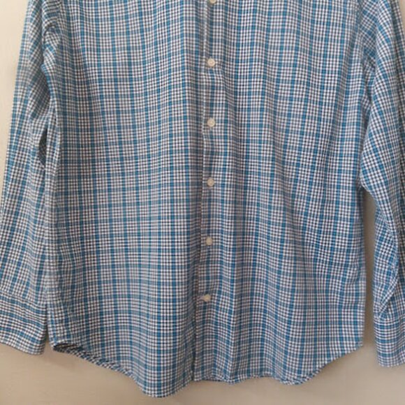 PETER MILLAR | Summer Comfort Performance Sport Blue Check Button Down Shirt L - Picture 5 of 13